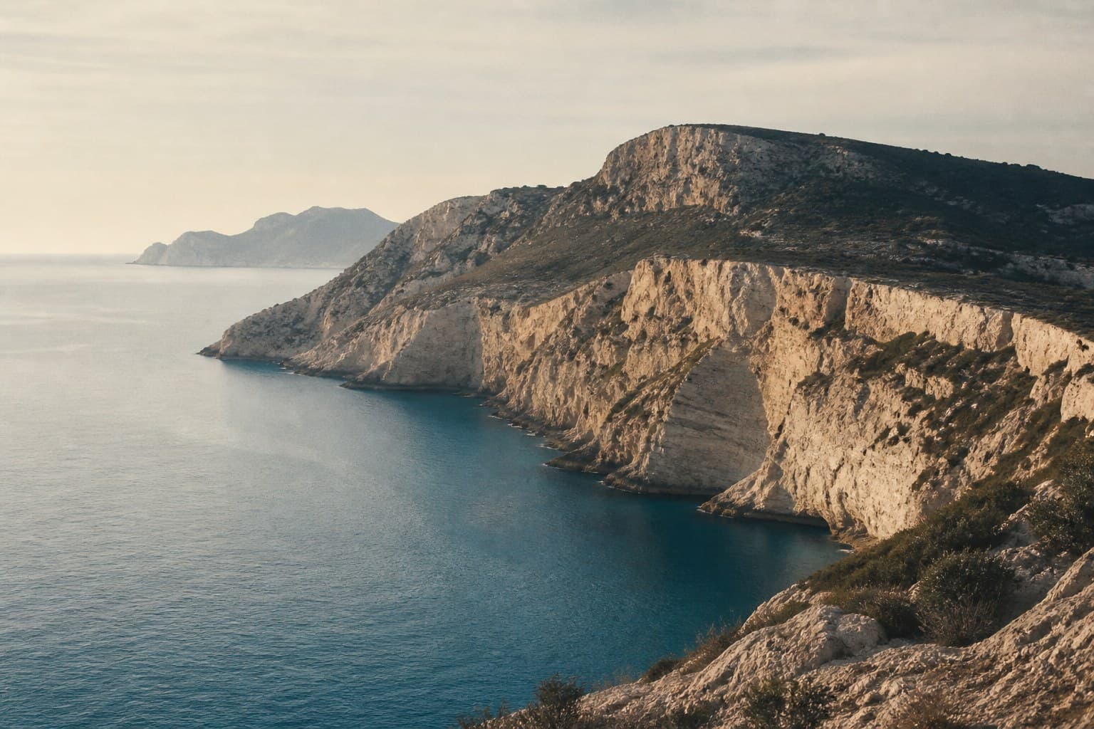 Costa mediterránea al atardecer, fotograma de trabajo de Diagrama Producciones